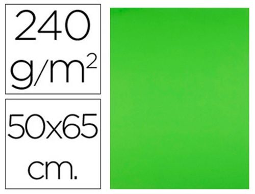 Cartolina liderpapel 50x65 cm 240 gr verde erva pack de 25 unidades , Liderpapel , 64585 , 8423473645851